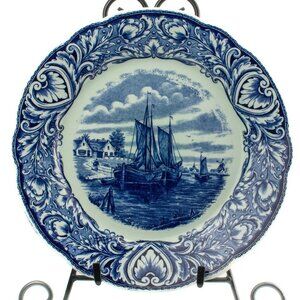 Vintage Porcelain Charger | Royal Sphinx Delfts Blue and White Plate | Holland